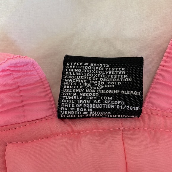 Girl’s 6X pink snow pants with Bob and shoulder straps - Picture 4 of 8